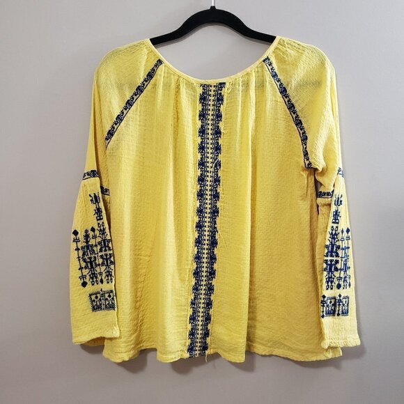 Gypsy 05 Global Village Embroidered Peasant Top S - Picture 3 of 8